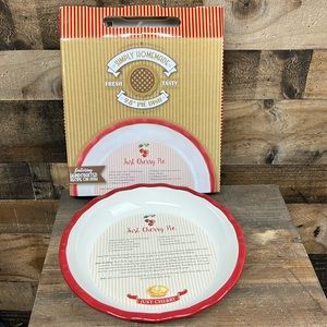 NIB Pie Quiche Ceramic Dish‎ Simply Homemade Just Cherry